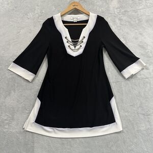 White House Black Market Black and White Mini Dress